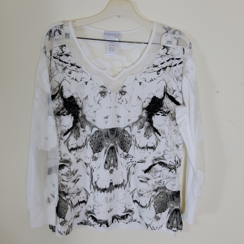 Creation Mixed Media Women's Top Size USA 8